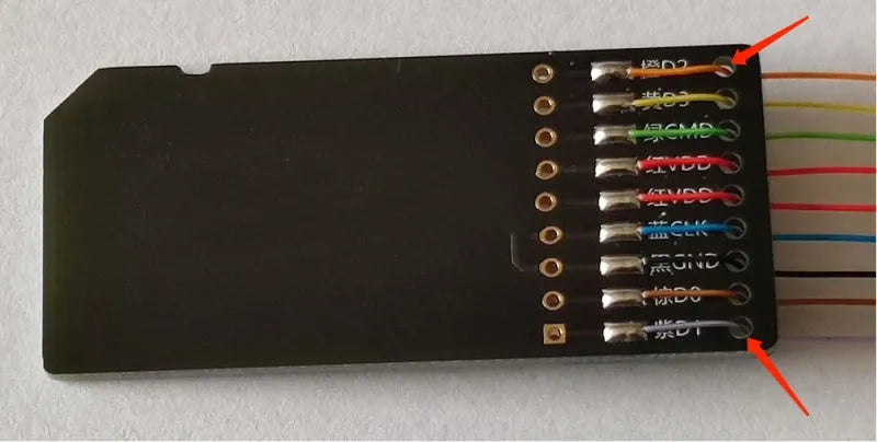 EMMC read and write diagnostic tool for car audio host maintenance with SD card connector