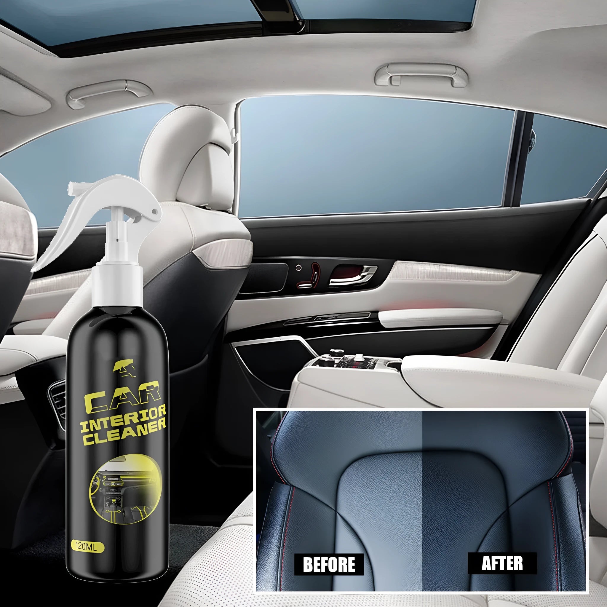 120ml car interior cleaner bottle for dashboard leather and plastic maintenance