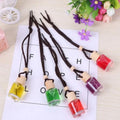Glass bottle car air freshener hanging ornament with choice of six 55g scents.