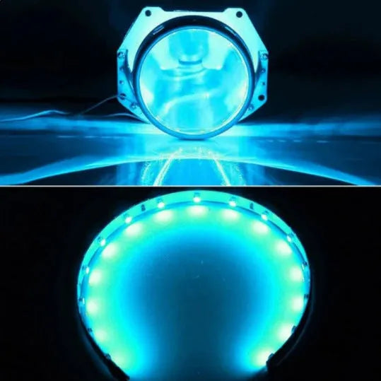25-inch LED headlight 76mm round aviation aluminium alloy IP55 for cars in white colour.