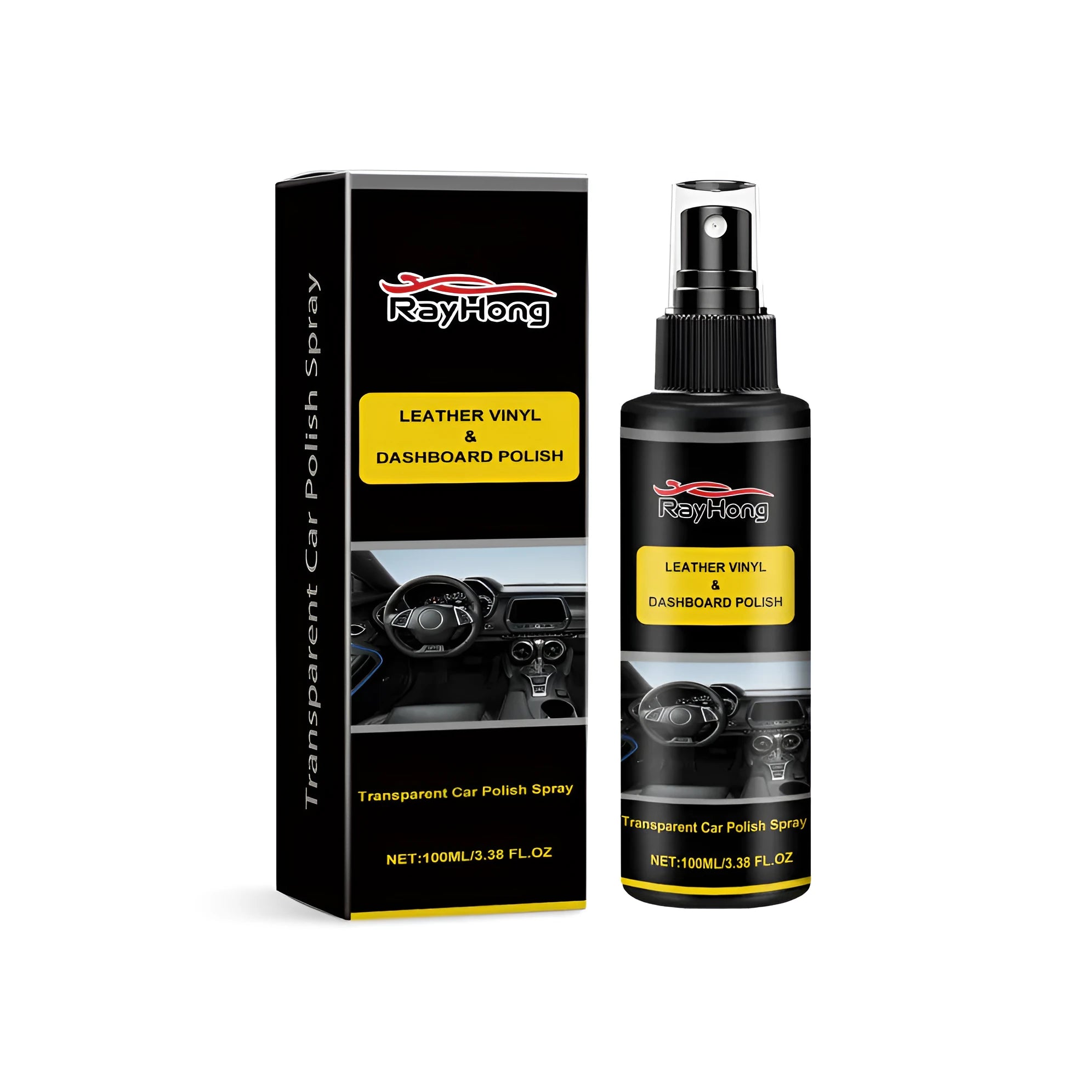 Car polishing spray bottle and box kit for vehicle paint maintenance and detailing