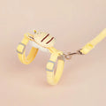Bee shaped cat harness and leash set in blue colour showing adjustable straps and detachable hand rope