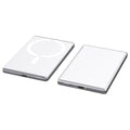 Ultra-thin magnetic power bank with alloy shell in dark gray colour showing 9mm slim profile