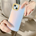 Laser gradient acrylic anti-fall mobile phone case in pink for iPhone with clear finish