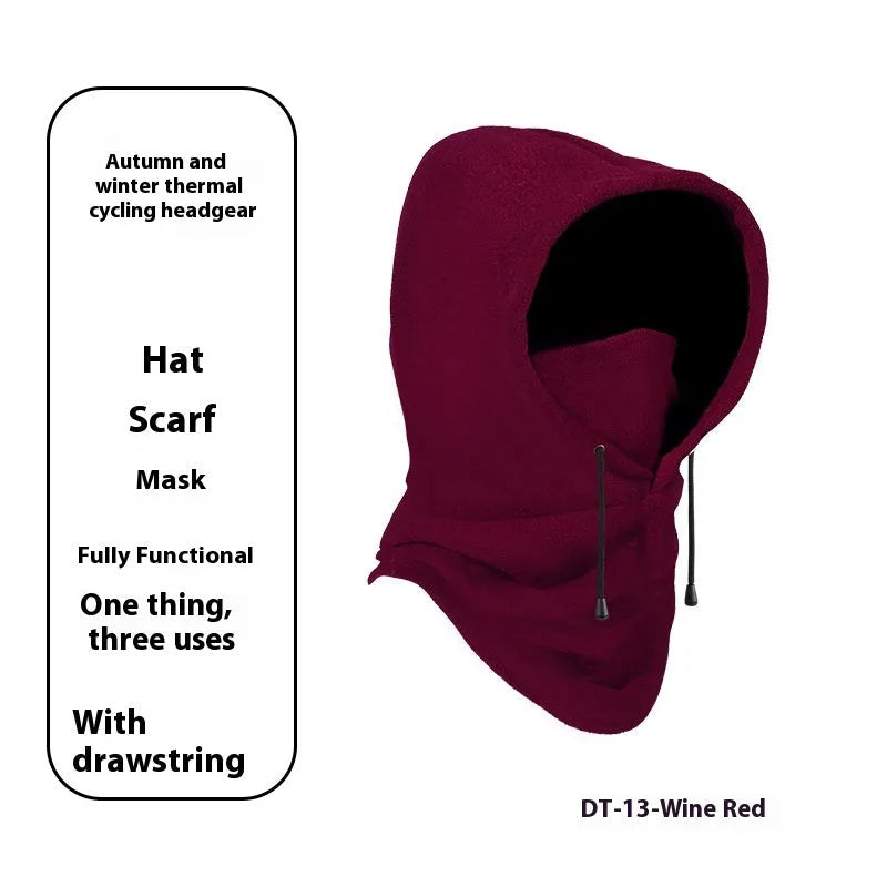 Thermal windproof cycling sports mask in polar fleece black free size unisex face cover
