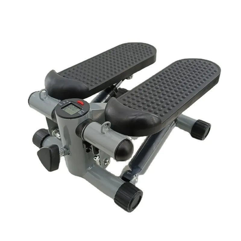 Silver grey household mini treadmill with hydraulic resistance system for waist slimming