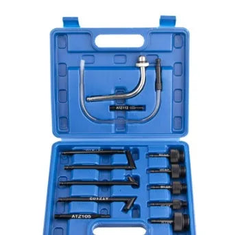 Transmission oil refuelling machine kit with thirteen adapters and injector tool for wave box connections