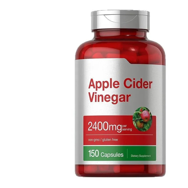 Apple cider vinegar dietary supplement capsules bottle containing 150 tablets