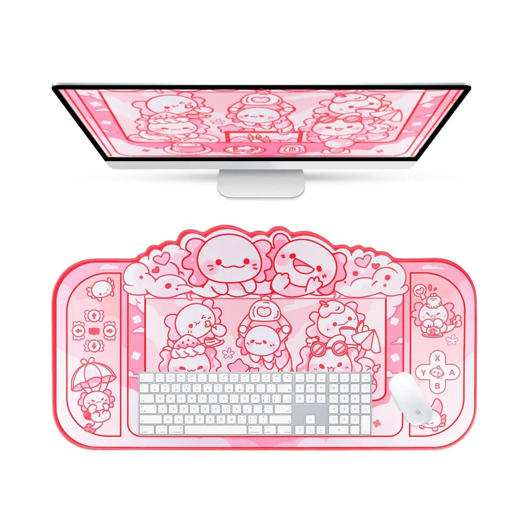 Hexagonal dragon crane machine pattern large cloth mouse pad measuring 75×40cm