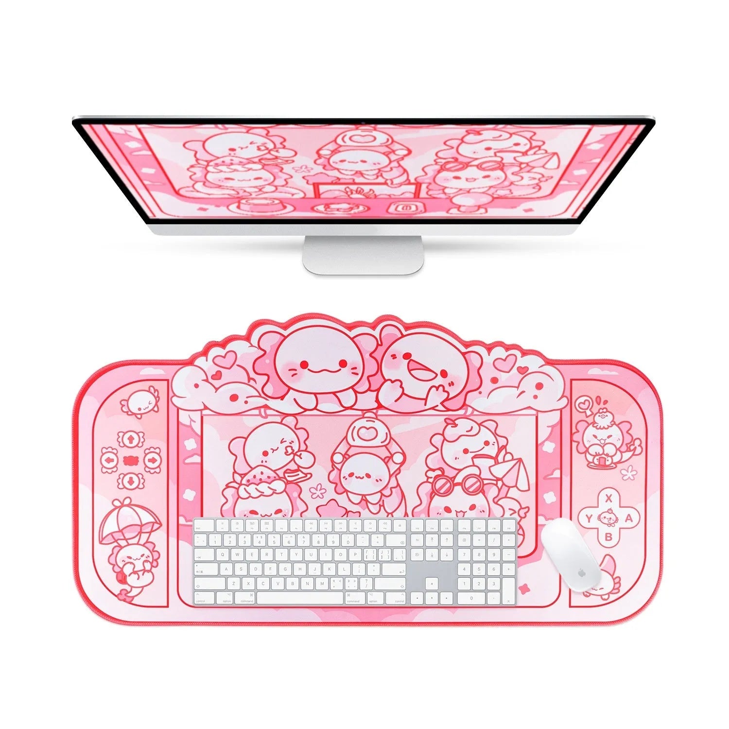 Hexagonal dragon crane machine pattern large cloth mouse pad measuring 75×40cm