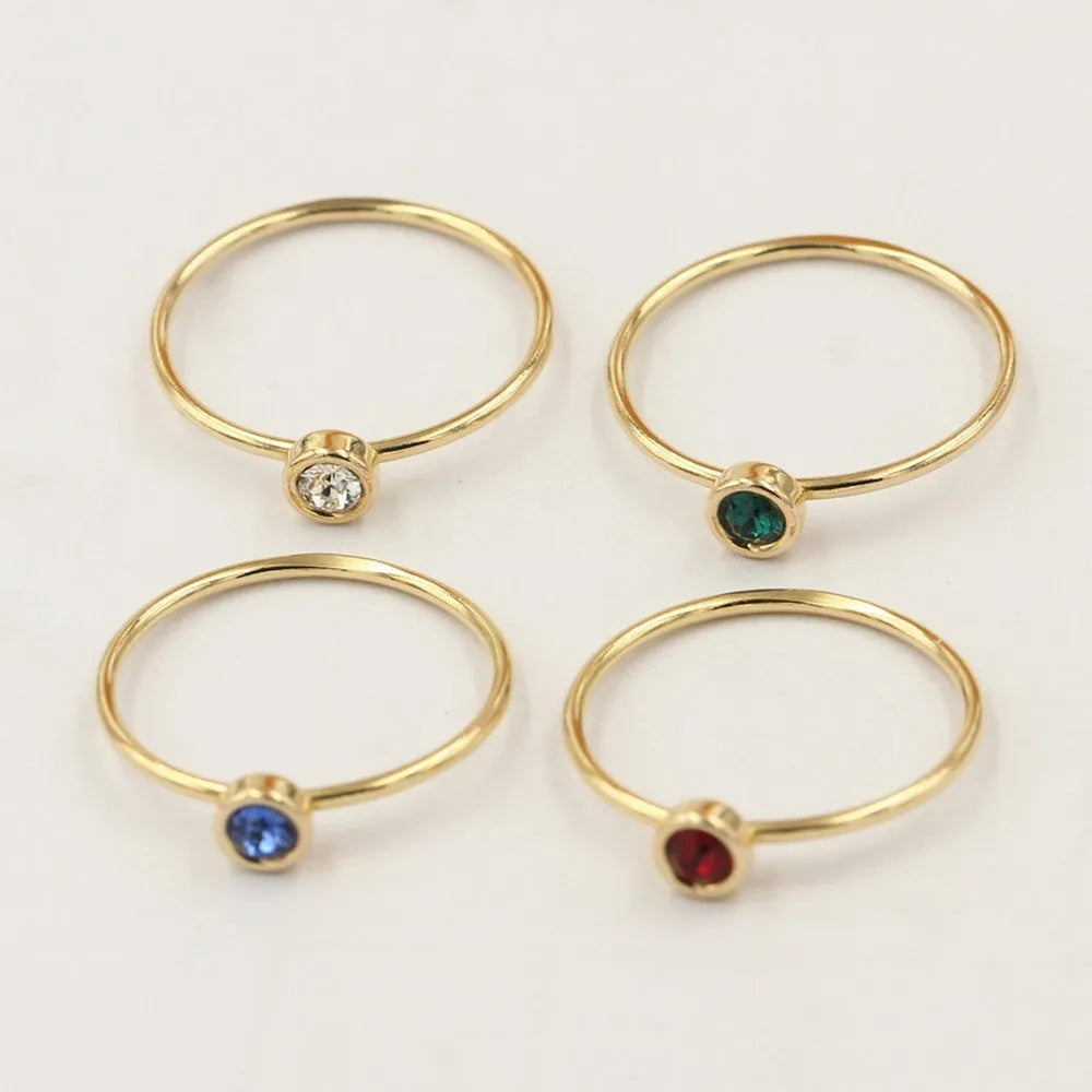 14K gilded copper knuckle ring with zircon details in green colour for DIY jewellery making