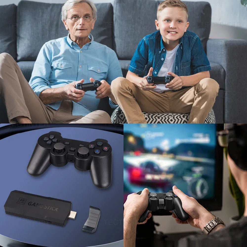 Compact 4K wireless open source TV game console with controller and cables
