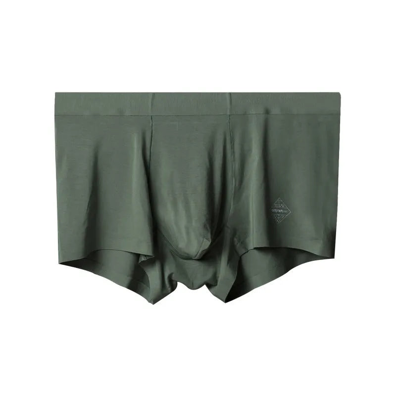 Seamless modal men's underwear in white, pink and green colours with mid waist design