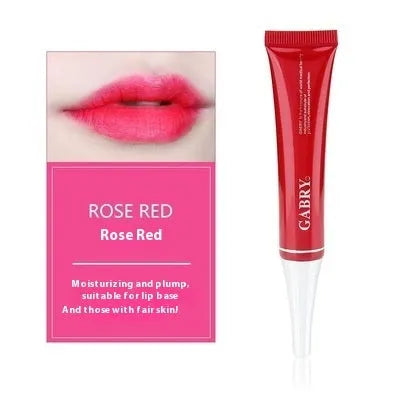 Vermilion lip gloss cosmetic product in one of five colours: pink, orange red, bright rose red, rose red, or seashell.