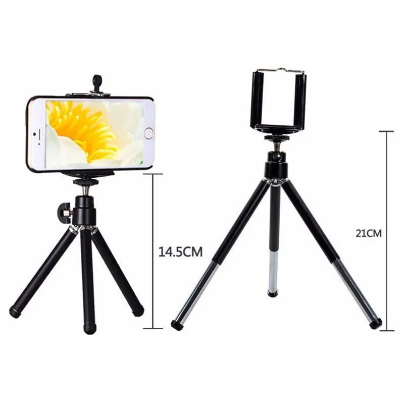 3-in-1 telephoto lens kit for mobile phones with 8x magnification, universal clip, and selfie stick clamp