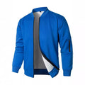 Men's loose-fit cotton knitted jacket with polyester lining in business casual style