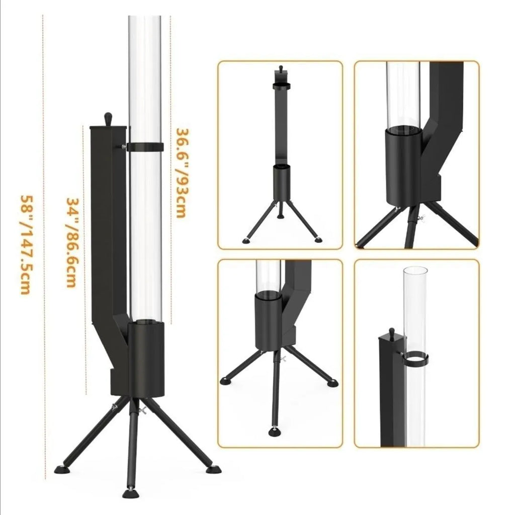 Vertical iron wood burning rocket furnace heating stove for outdoor courtyard installation