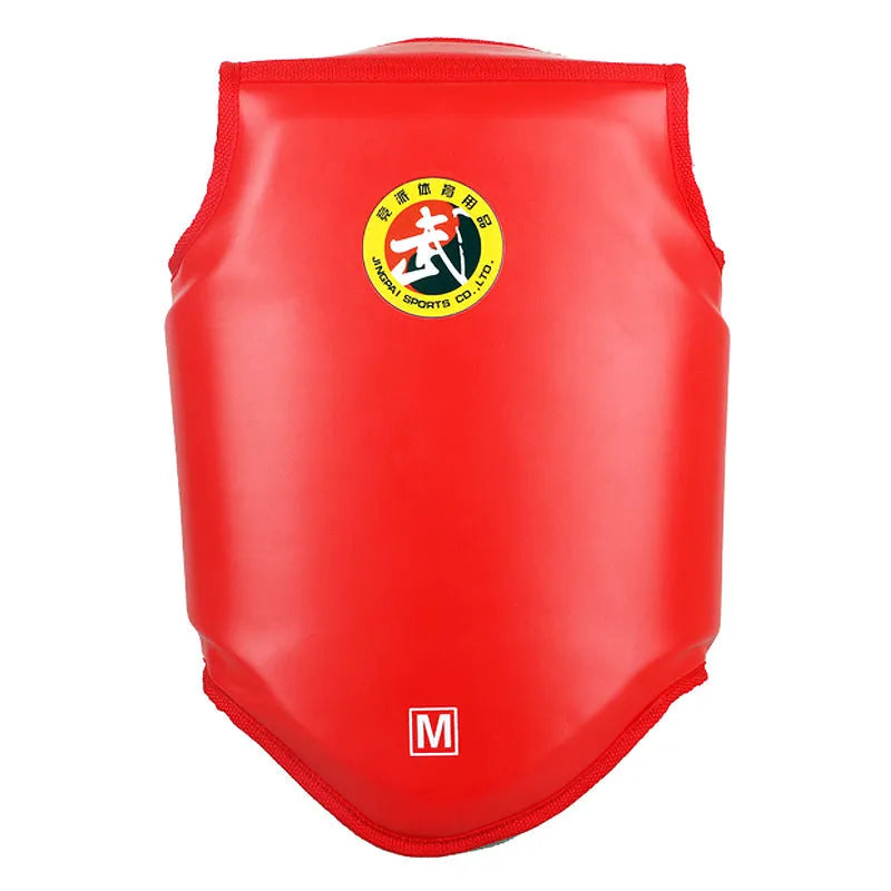 Boxing training chest protector armour in red, blue, or black colours