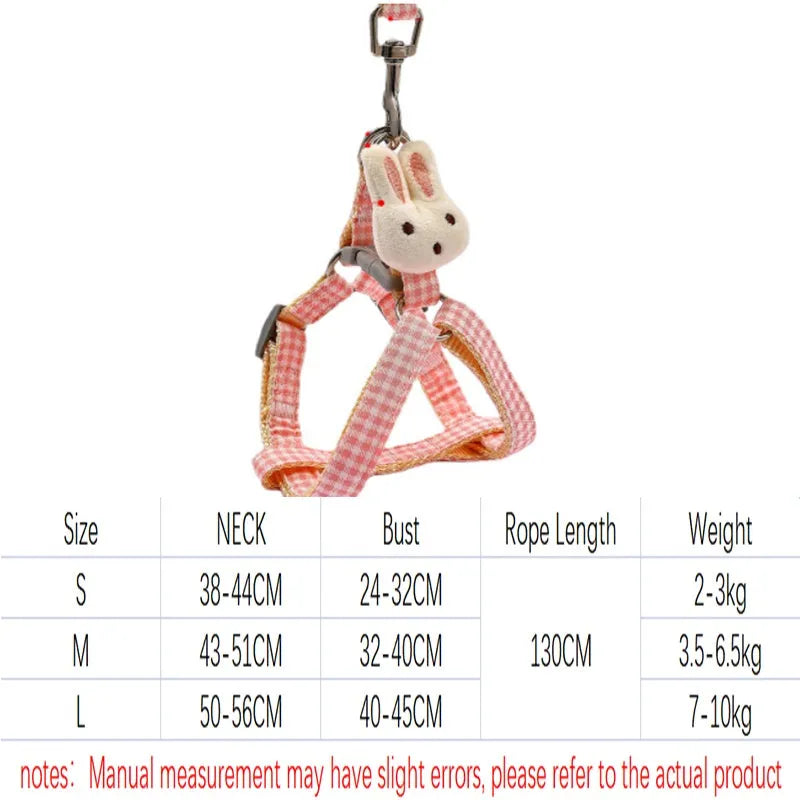 Small dog harness and leash set with quick-release buckles in multiple colours