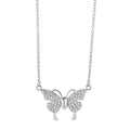 Gold and silver magnetic clasp butterfly necklace on twisted titanium steel chain