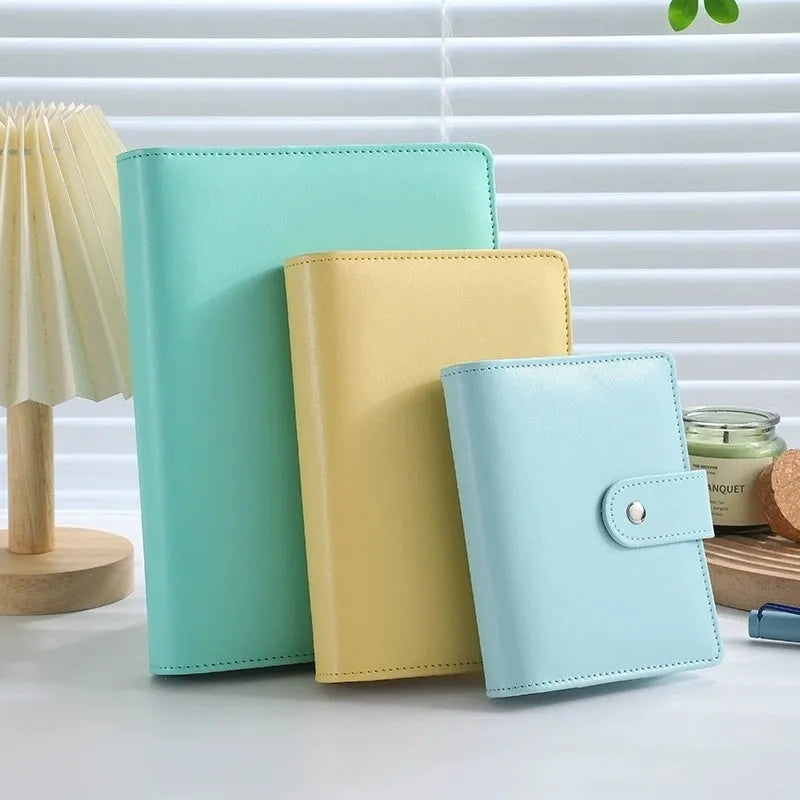 A5 PU leather zipper notebook shell in multiple colour options showing zipper closure and solid colour design