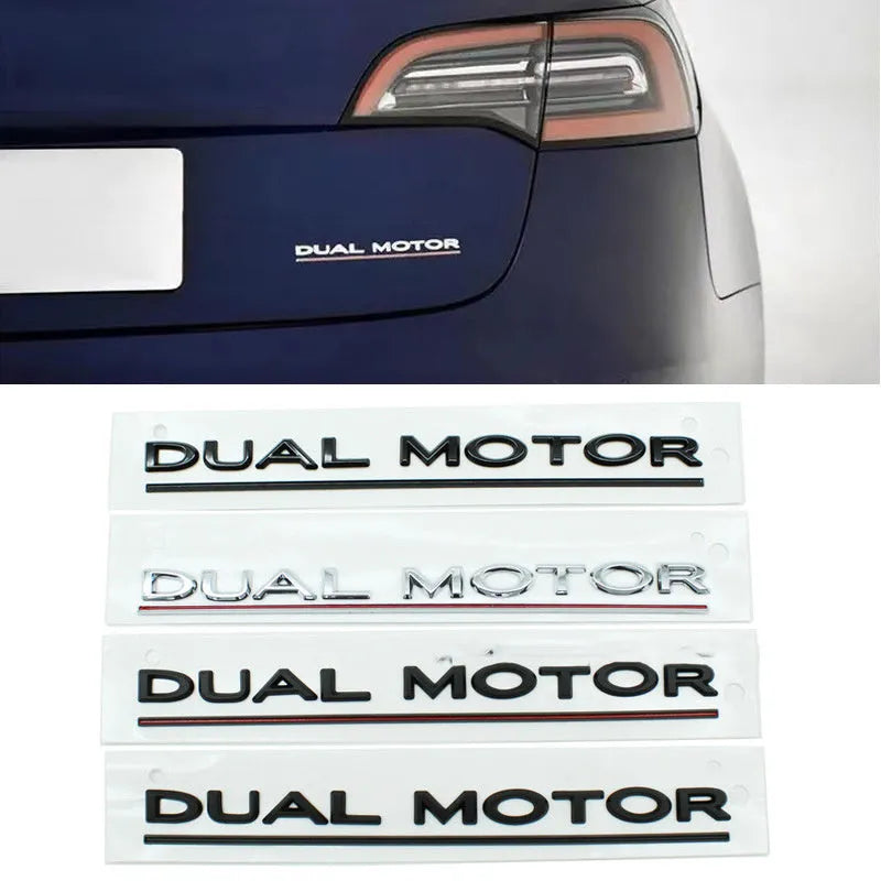 Tesla Model 3 performance bumper sticker in ABS plastic, showing 19x3cm size and colour options.