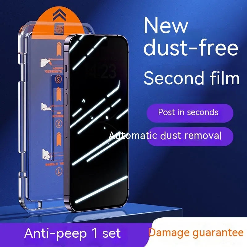 iPhone tempered glass screen protector with privacy filter and anti-glare features