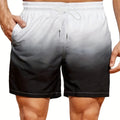 Men's gradient colour 3D digitally printed sports shorts made from mesh fabric.