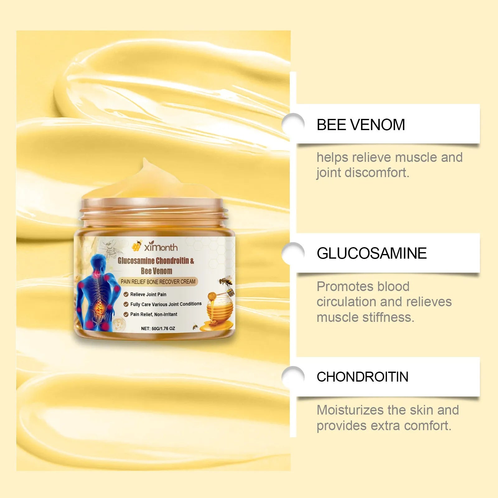 50g tube of Relieve Frost Joint Neck Cream with mild ingredients for topical application.