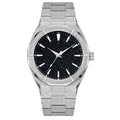 Men's business watch with stainless steel frosted case and luminous hands in silver colour option