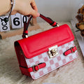 Retro ethnic pattern square crossbody bag in PU shown in apricot colour, featuring floral and plaid details.