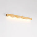 Walnut colour log strip wall lamp with LED lighting in modern minimalist design