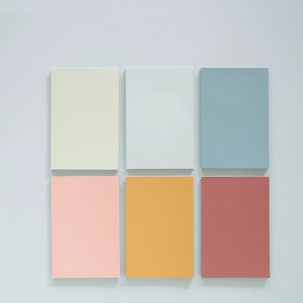 Large self-adhesive sticky notes in six colours measuring 12cm by 8cm, pack of 150 sheets for organisation