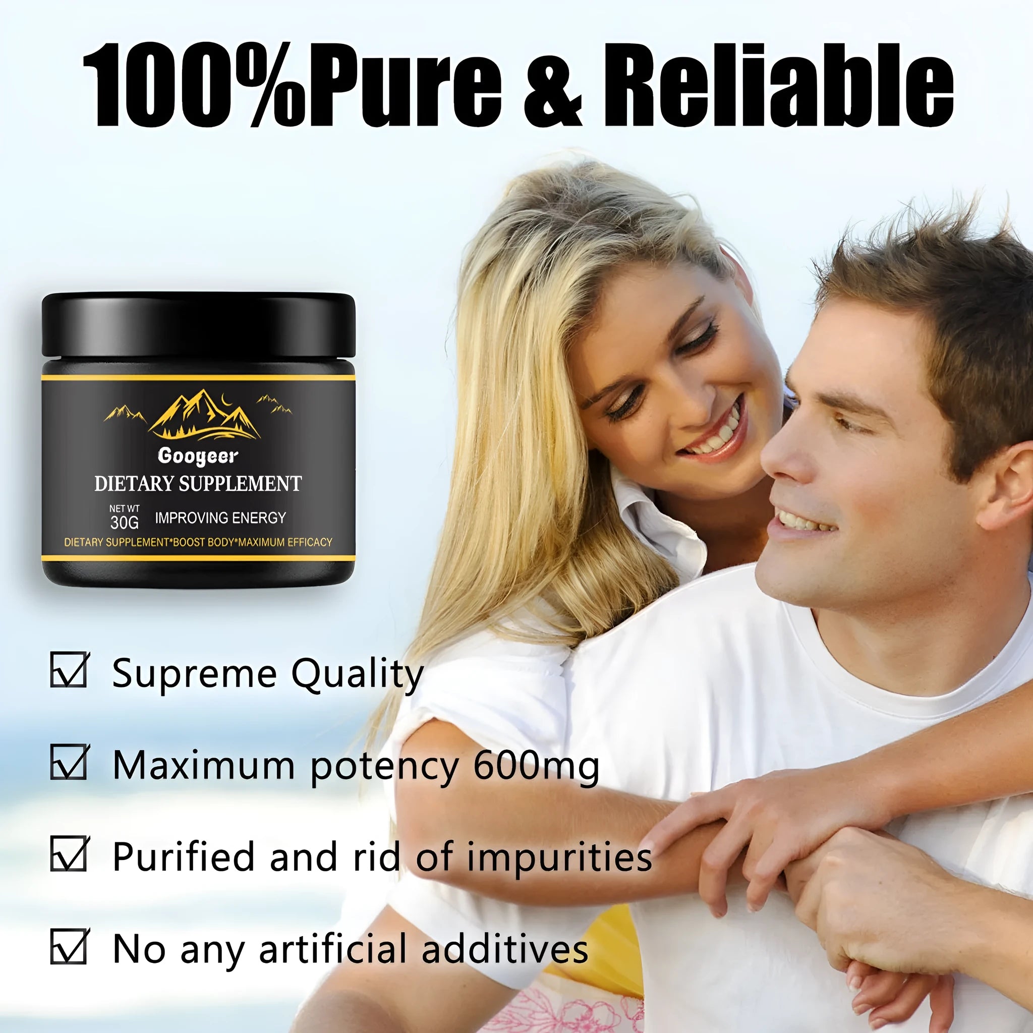 30g bottle of Googeer Dietary Supplement Body Care Drops with dropper.