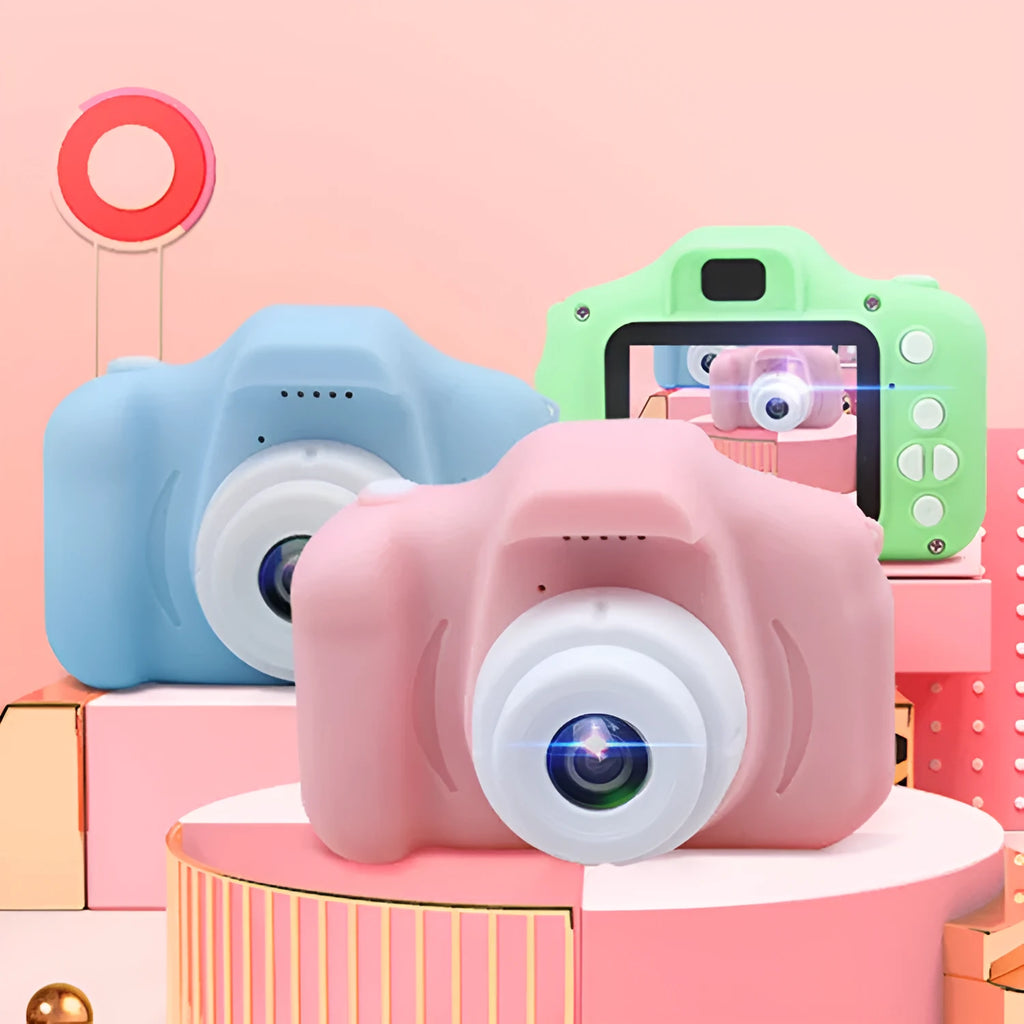 X2 HD Mini kids digital camera in silicone case with colourful options on 2-inch screen