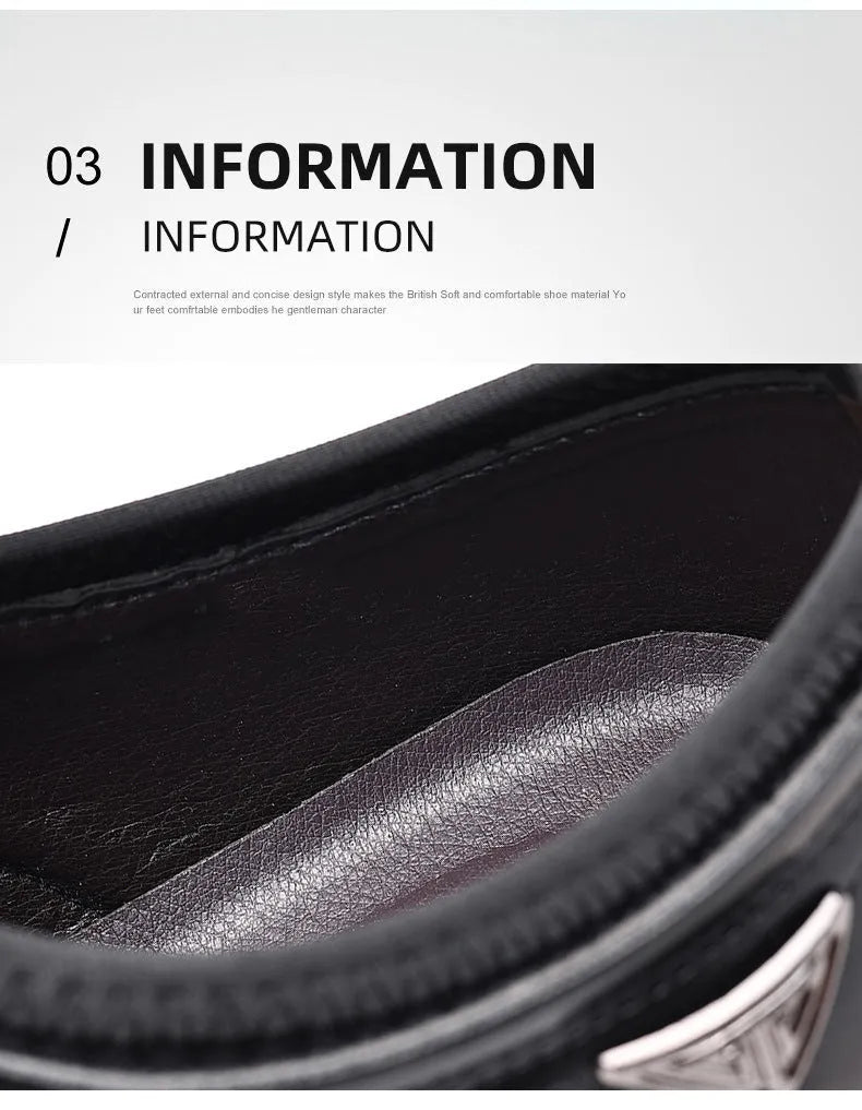 Plus size men's casual leather shoes with artificial PU upper, elastic band, black colour, low top round toe, rubber sole, size 38 to 52