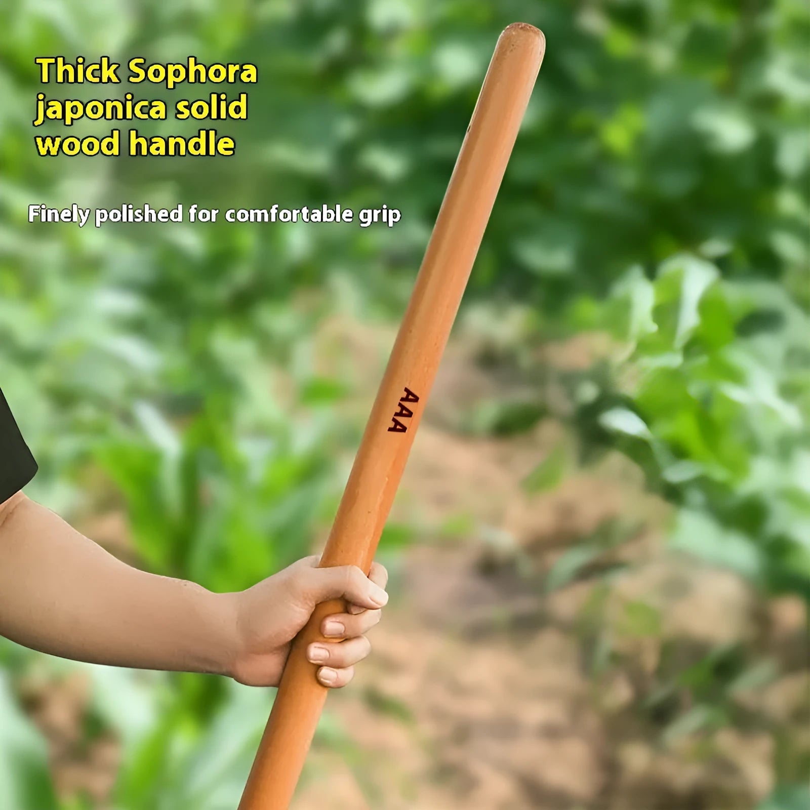 Square-shaft locust wood replacement axe handle in various lengths from 32cm to 60cm.