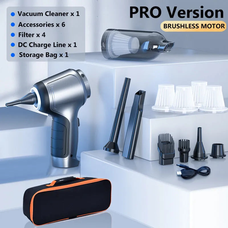 Handheld cordless vacuum cleaner with brushless motor for car and home cleaning