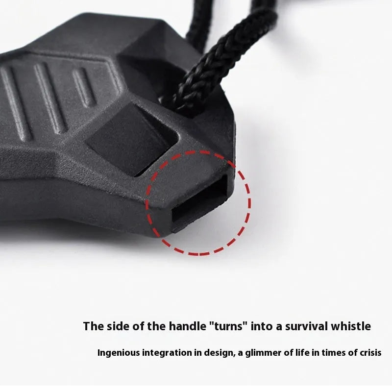 Black outdoor camping stainless steel multifunctional flint with magnesium rod and survival tools