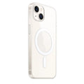 Transparent magnetic hard shell back cover case for iPhone on a table.