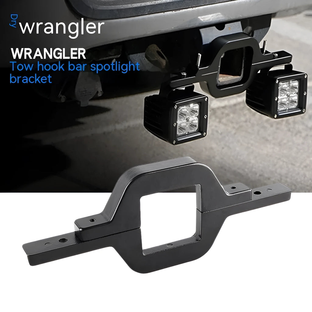 Black aluminium alloy light mounting bracket for a Wrangler Jeep vehicle