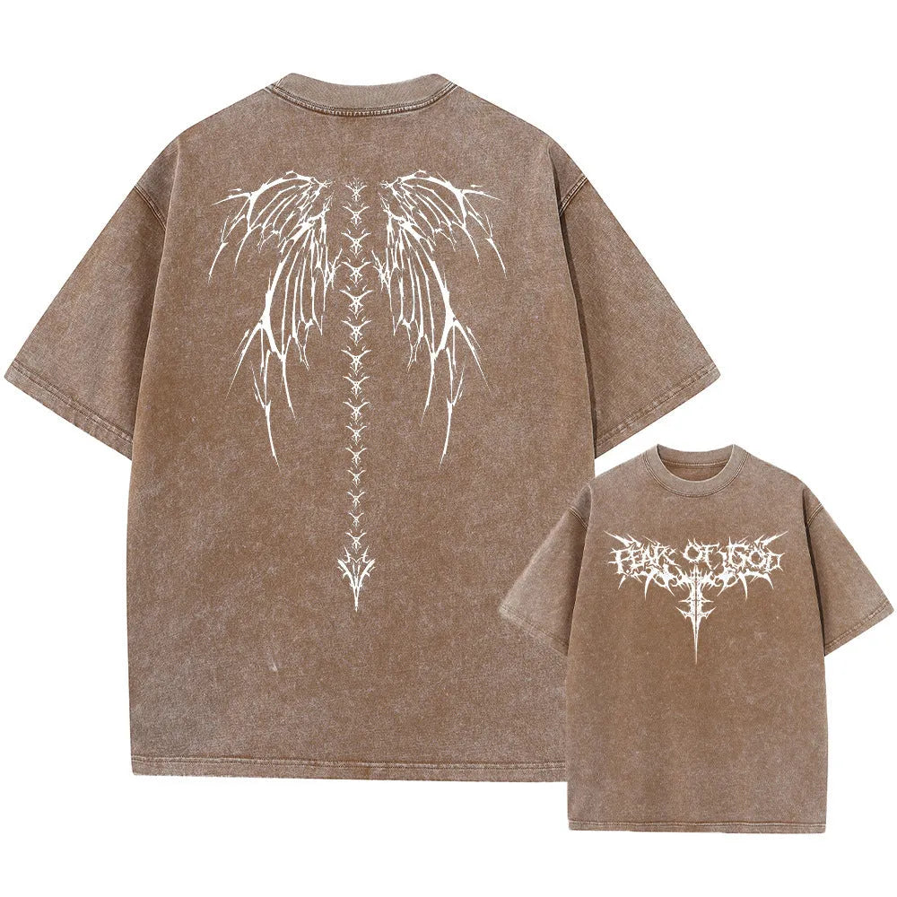 Oversized cotton men's t-shirt with drop-shoulder short sleeves in loose casual fit