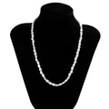 White U-shaped men's imitation pearl necklace with shellfish pendant on clavicle