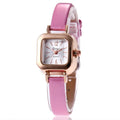 Women's retro fashion watch with alloy case in black, white, pink and brown colour options