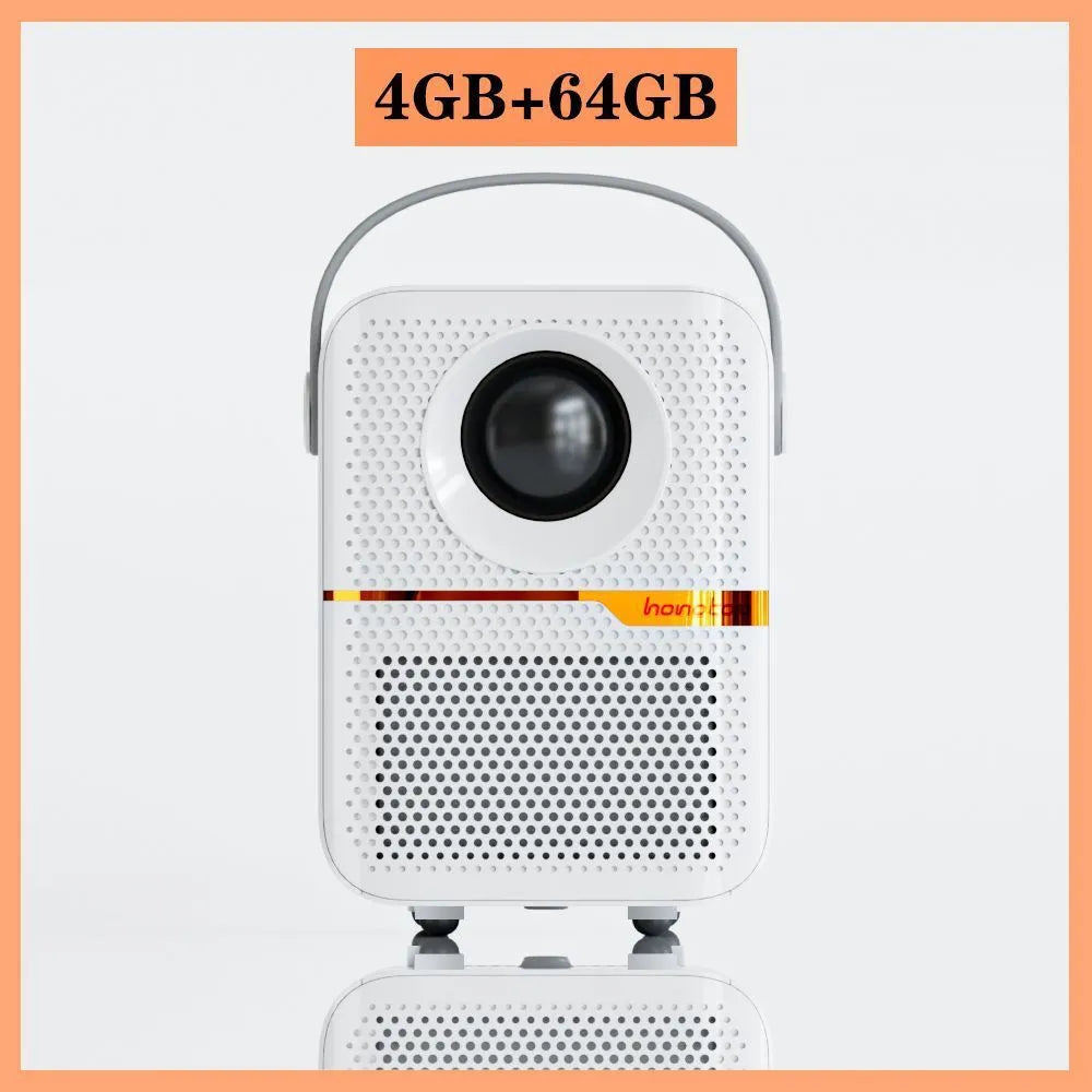 P10 portable Android projector in black or white with 720p resolution and 400 lumens brightness