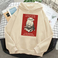 Grey capybara hoodie for women Korean hip hop anime harajuku casual pullover with hood and side pockets on model