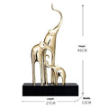 European style elephant decorative ornament in bright gold, rose gold, silver, or retro colour finishes