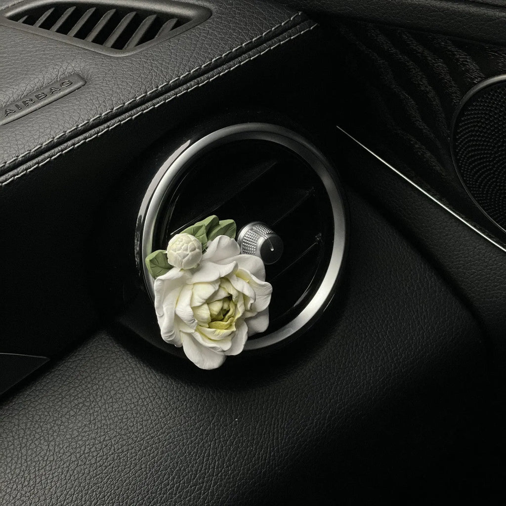 Jasmine fragrance gypsum car perfume air vent clip ornament with 5cm dimensions