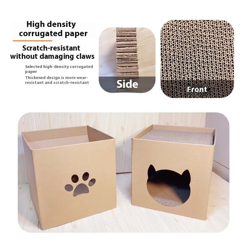 Vertical cat scratch board with 30cm corrugated paper surface in Pet Milk Carton colour