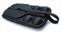 Black portable EVA storage case for a pickleball racket and balls with two shoulder straps.